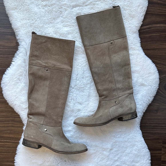 Cocolico Made in Spain Suede Riding Boot Grey/Taupe Suede size 6 - Picture 1 of 7